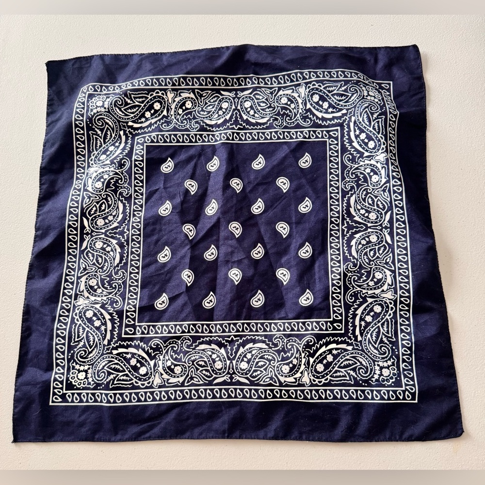 Blue Paisley Bandana Scarf